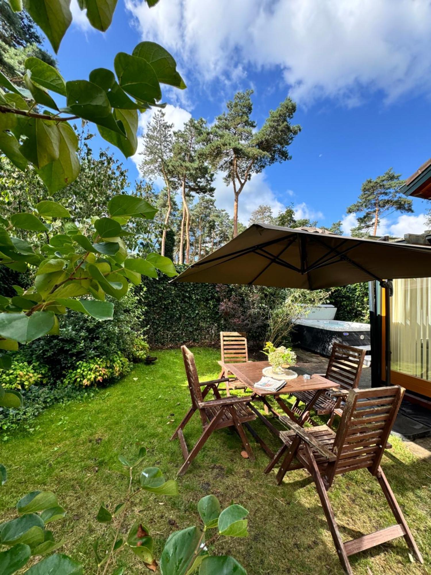 Houten Chalet/Bungalow In Het Bos, Sauna, Jacuzzi Meijel Buitenkant foto